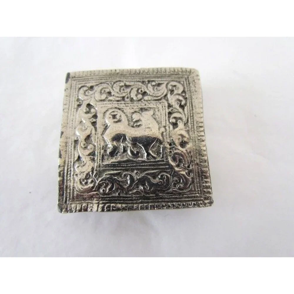 Antique Vintage Belt Buckle Animal Floral Vine German Silver Hand Made Unusual